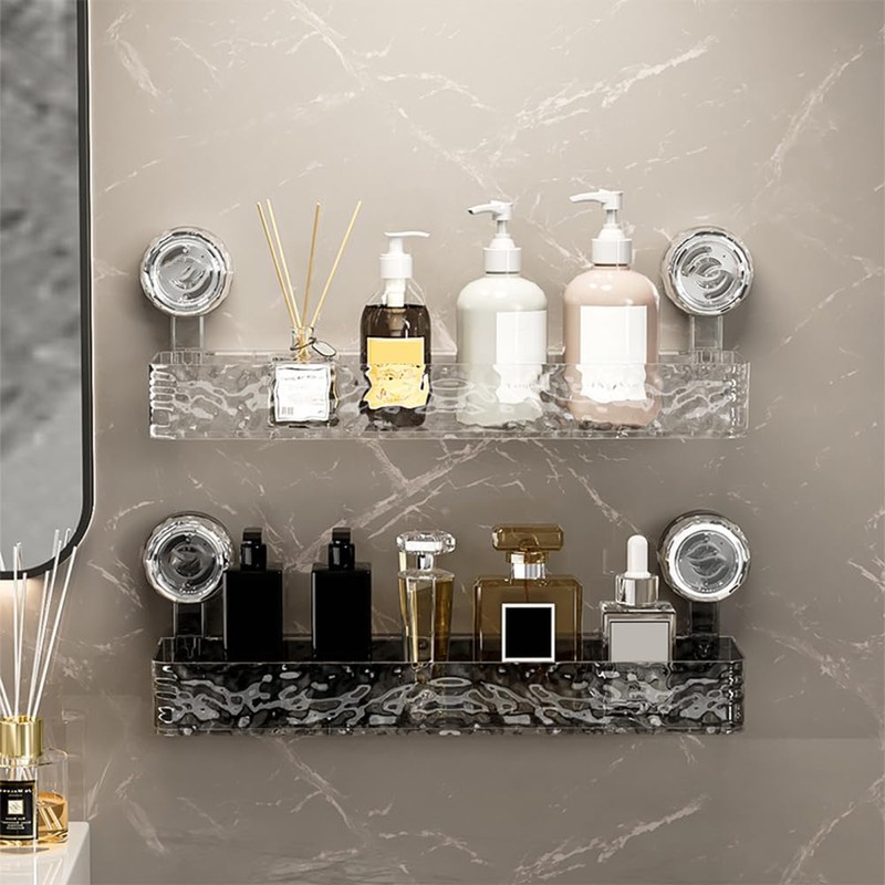 MiOYOOW Clear Shower Caddy, Heavy Duty Suction Cup Shower Shelf