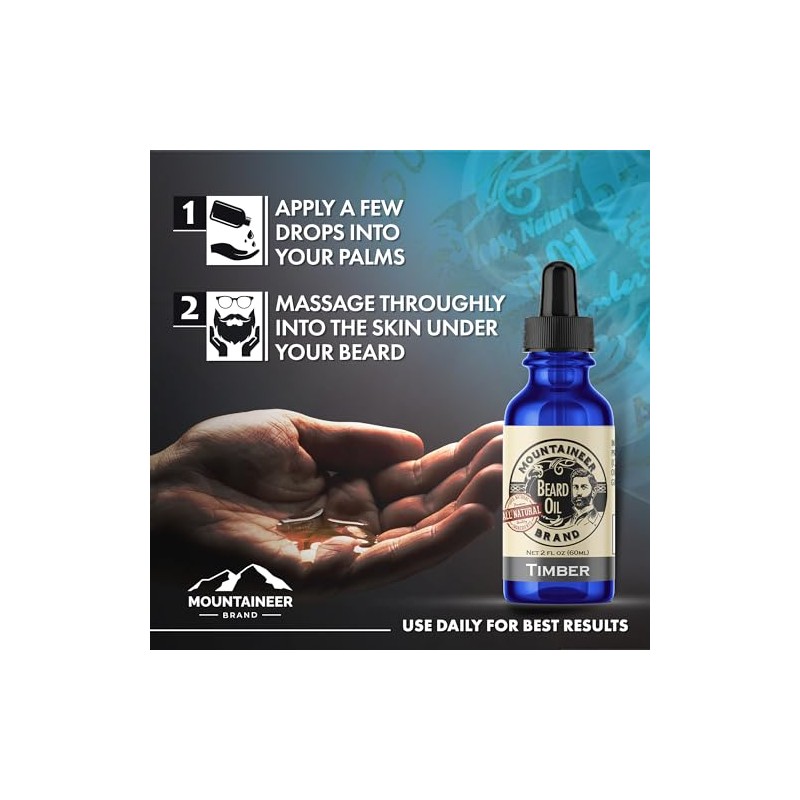 Beard Oil by Mountaineer Brand (2oz) | Barefoot (Unscented) |