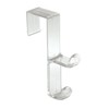 iDesign Clear Over Door Double Hook for Closet, Bathroom, or