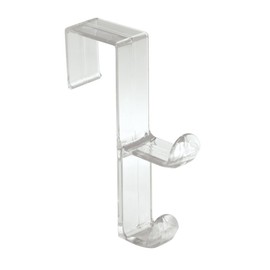 iDesign Clear Over Door Double Hook for Closet, Bathroom, or Dorm, Small Over-the-Door Hanger