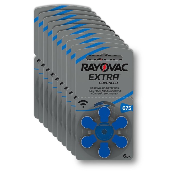 Rayovac Extra Advanced Hearing Aid Batteries Size 675 (1 Box) (60 Batteries) + Keychain
