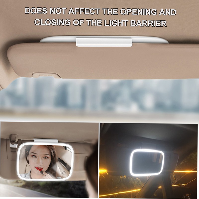 Car Sun Visor Mirror with LED Lights Makeup Sun-shading Cosmetic