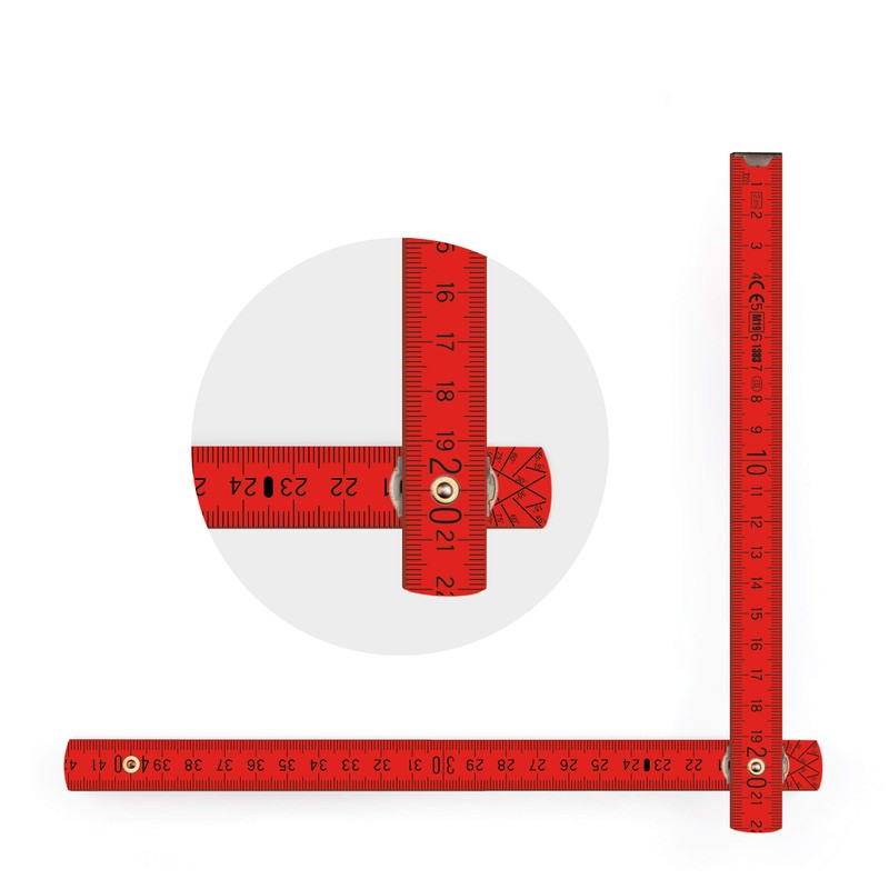 Metrie BL52 Folding Rule, Duplex Scale, 2 Metres, Colourful