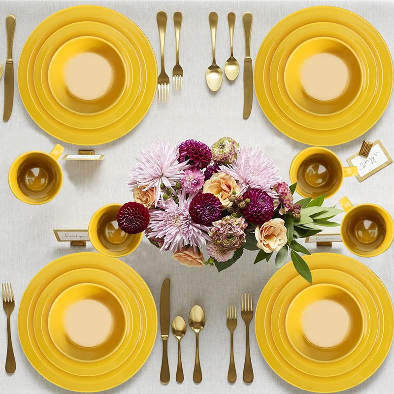 GOOD ALWAYS Plates and Bowls Sets, 16 Pieces Dinnerware Sets,