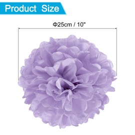 sourcing map 10pcs Tissue Paper Pom Poms 10 Inch Tissue Paper Flowers Wall Decorations for Wedding, Birthday Party, Celebration, Festival Decoration, Pink Purple