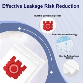 12 Packs FJM/GN Dust Bags Replacements Compatible with Miele Hoover Bags Classic C1 Complete C1 C2 C3 S2 S5 S8 S400 S600 S2000 S5000 And S8000 Series with 4 Set Air Clean Filter,1 Cleaning Brush