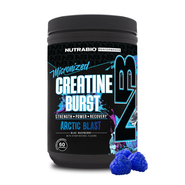 NutraBio NutraBio Pure Creatine Monohydrate Powder Supplement, Arctic Blast, (300