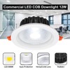 COB 12W Recessed Commercial LED Downlight Daylight 6000k AC100-240v PL