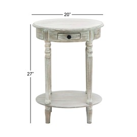 Deco 79 96290 Wood Oval Accent Table, 27" x 20", Taupe