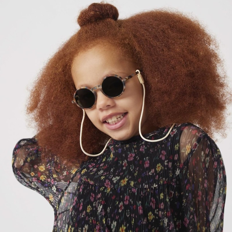 Ijipiji Junior Sunglasses for Kids #G Round, blue otas/grey