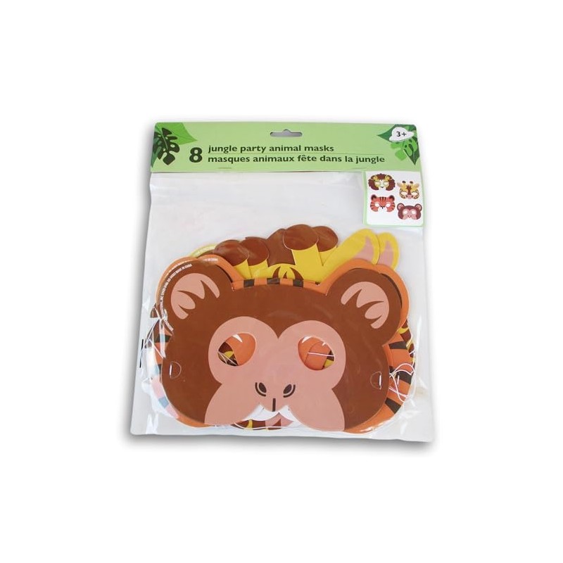 Show-Offs Jungle Party Animal Paper Masks - Party Craft Favors