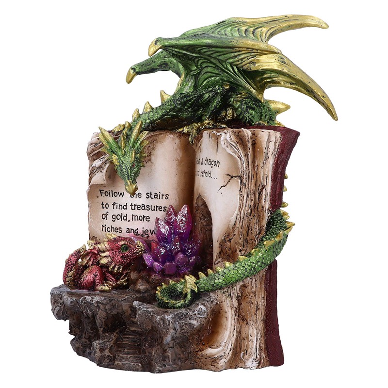 Hoard Finders Dragon with Book Crystal Figurine