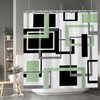 Baocicoo Minimalism Geometric Shower Curtain Sets Black White Green Shower