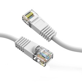 FireFold Cat5e Ethernet Patch Cable 10ft White with Gold Plated RJ45 Connectors – 350 MHz High Performance Patch Cord – 4 UTP 24 AWG Stranded Copper Pure Conductors with PVC Jacket