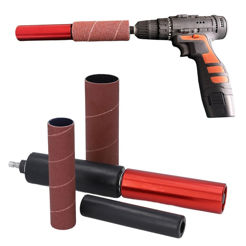 Spindle Sander Adapter, 3/8in Mandrel Aluminum Alloy Drill Sanding Mandrel