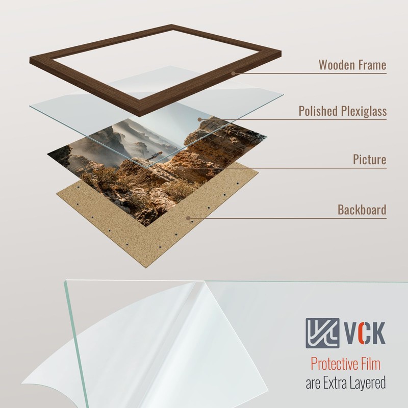 VCK 8x10 Frame Set of 5 - Brown, Solid Wood