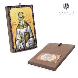 NKlaus Icon Saint Paisios Panagis 9.7 x 13.5 x 1.2 cm Christian Icon Orthodox from Greece 60154