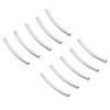 100pcs Curved Noodle Tube Spacer Beads 25mm Sterling Silver Plated