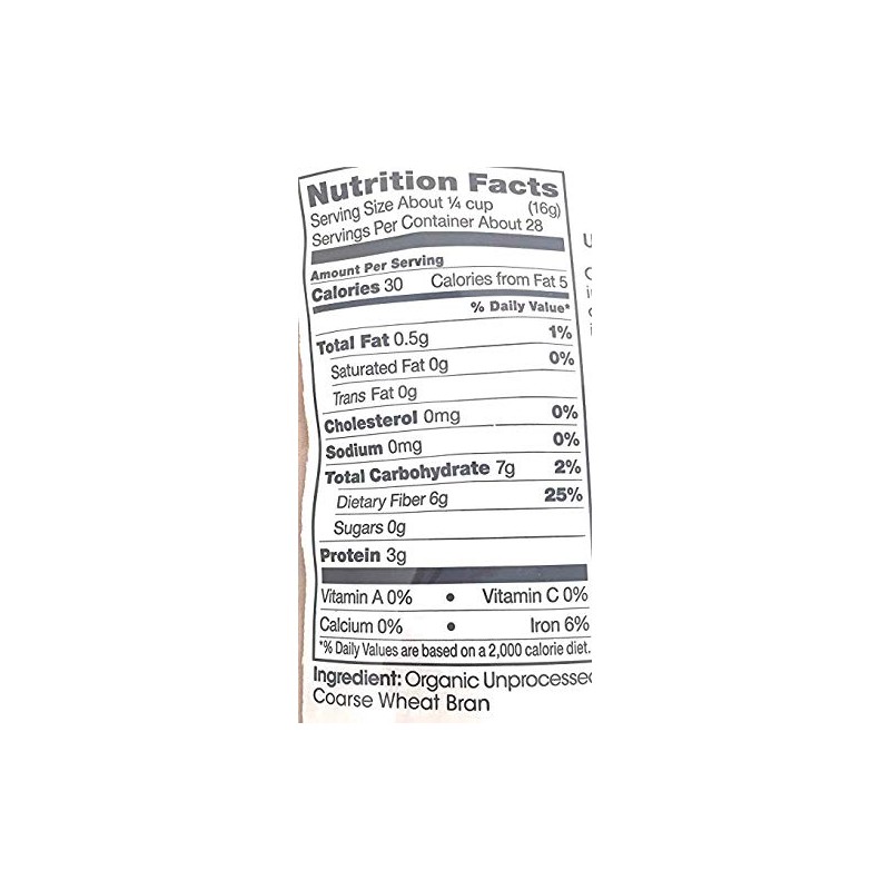 Shiloh Farms Organic Coarse Wheat Bran Unprocessed -- 16 oz