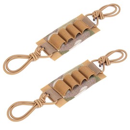 Tactical Helmet NVG Hook Loop Elastic CR123A Battery Storage Board Lanyard Night Vision Device Fixing Belt Strap Band Plate 2 Packs Camo