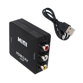 ALLVD HDMI to AV変換器外部アルミニウム合金材質HDMI to RCA変換サポートDeear 1080 Pアナログ変換オーディオ出力可能テレビ/PS 3/PS 4/PS 5 PC/BDプレーヤー/switch用充電ケーブル付きブラック