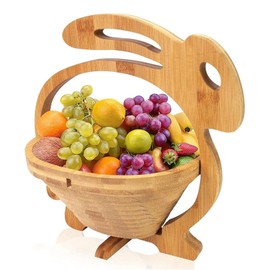 GMMH Bamboo Fruit Bowl Decorative Folding Hare Motif