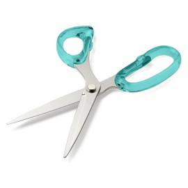 OfficeGoods 9” Stainless Steel Acrylic Scissors for Office and Home - Aesthetic and Sharp All Purpose Scissors, Perfect for Sewing, Arts and Crafts - Green Silver Metal