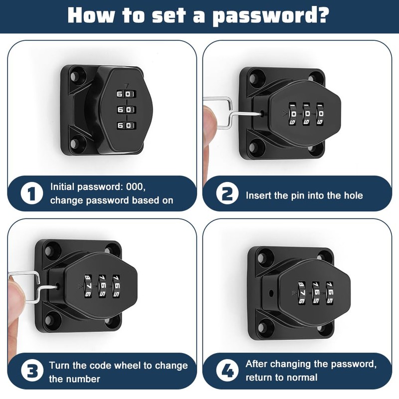 LANSKYLAN Hasp Combination Lock 4 Inch Security Hasp with Lock