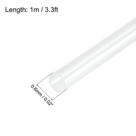 Rebower Heat Shrink Pipe 2:1 Cable Hose Pipe Winding [for Electrical Insulation Protection] - 0.6 mm Diameter/1 m/Clear