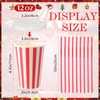Fullhawl 50 Set Red Stripe Disposable Paper Cups with Lids