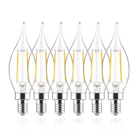Sengled Candelabra Led Light Bulbs Dimmable, E12 Led Bulb 40 Watt Equivalent, CA10 Flame Tip Chandelier Light Bulbs, 2700K Warm White Candle Light Bulbs for Chandeliers, Ceiling Fan, Pendant, 6 Pack