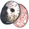 Friday The 13th Jason Mask Candy Tin, Sour Cherry Candy Cleavers - 12 Count Display Box