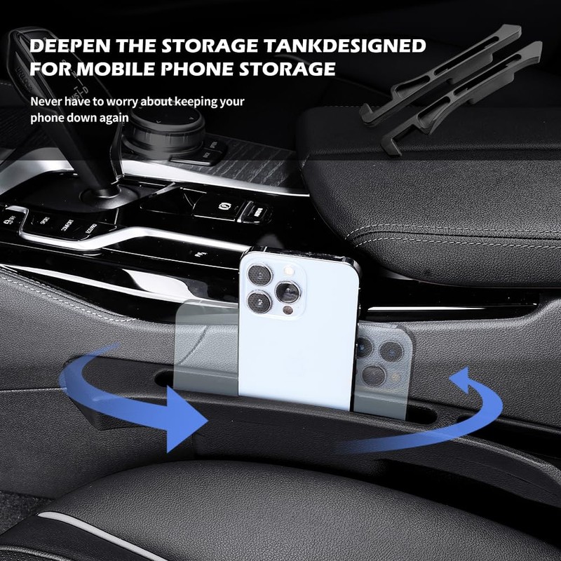 YGDMD 2PCS Deepened Car Seat Gap Filler Organizer,Multi-Purpose 2 in