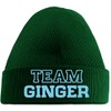 Hippowarehouse Team Ginger Embroidered Beanie Hat Green with Baby Blue