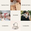Anillo Pareja Ajustable, Plata de Ley 925 Anillos de Compromiso,