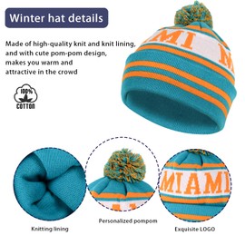 Vintage Classic Skull Cap Beanie Hat Cuffed Winter Hat Knit Comes with Warm Gloves Gifts for Men Women Fans