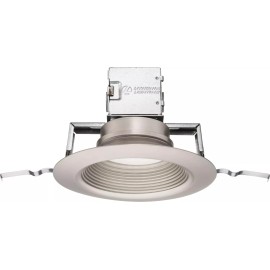 Lithonia Lighting OneUp 6 in. Round Brushed Nickel 3000K LED Downlight, 261PPV