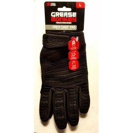 Grease Monkey Pro Crew Chief Gloves Touchscreen Tech 1 Pair Black SIZE:M,L,XL