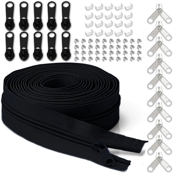 YZSFIRM #3 Nylon Zipper Tape for Sewing: 10 Yard Black