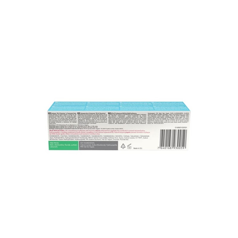 Professional Toothpaste Splat Biocalcium. Enamel Restoring and Safe Whitening. by
