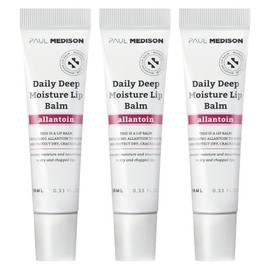 Paul Madison Daily Deep Moisture Lip Balm, Allantoin, Peach Flavor, 10g, 3 Moisture Allantoin Lip Balms / 폴메디슨 데일리 딥 모이스처 립밤, 알란토인, 복숭아향, 10g, 모이스쳐알란토인립밤 3개