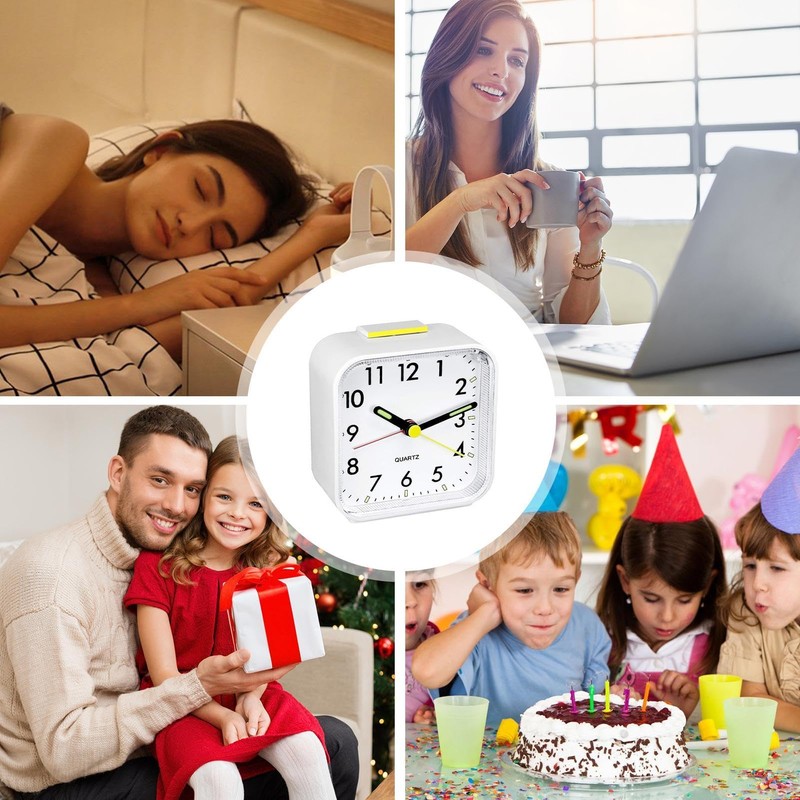 Night Light Small Alarm Clock | Silent Non-Ticking Quartz Clock