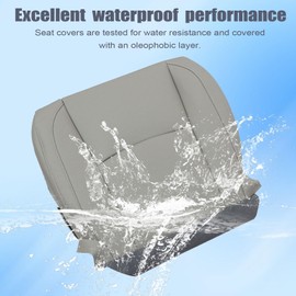 FZJDSD Gray Leather Driver & Passenger Side Bottom Replacement Seat Cover Compatible with Lexus RX330 RX350 RX400 2004 2005 2006 2007 2008 2009