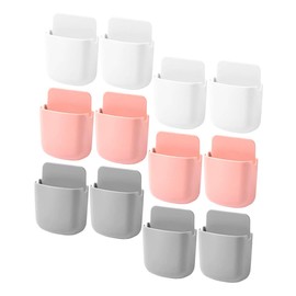 NUOBESTY 12pcs Wall-mounted Remote Controller Storage Box Multifunctional Cell Phone Holder and Organizer for Living Room Bedroom Colors