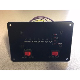 KIB RV KIB MONITOR PANEL FRESHBATT, 2 BLACK 1 GREY 2 BATH PUMP SWITCH ELE WH SWITCH