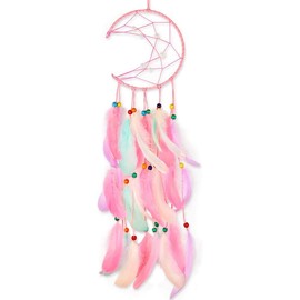 SO CAL PRO Dream Catcher Feather Pendant Wall Hanging for Car Home Girls Kids Nursery Mobile Bedroom Decoration Decor Many Styles and Colors to Choose from (Moon)
