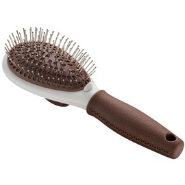 HUNTER SPA Pflegebürste selbstreinigend, für Hunde, 22,5 x 8,0 cm, L, grau / braun