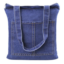 FakeFace Women's Jeans Canvas Shoulder Bag Messenger Bag Handbag Shoulder Bag Holes Pattern Light Blue & Dark Blue, #1