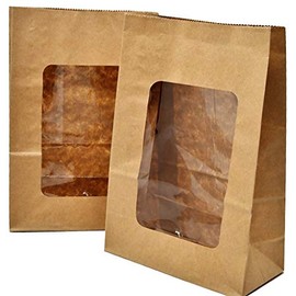 Bakery direct Kraft windowed cookie/sandwich/coffee bags with PLA window (fully recyclable) (50)