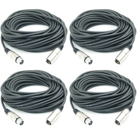 Adam Hall Cables K3MMF1500 Microphone Cable XLR Female to XLR Male DMX Audio Cable 3-Pin (15 m, Black, 4) Pack of 4